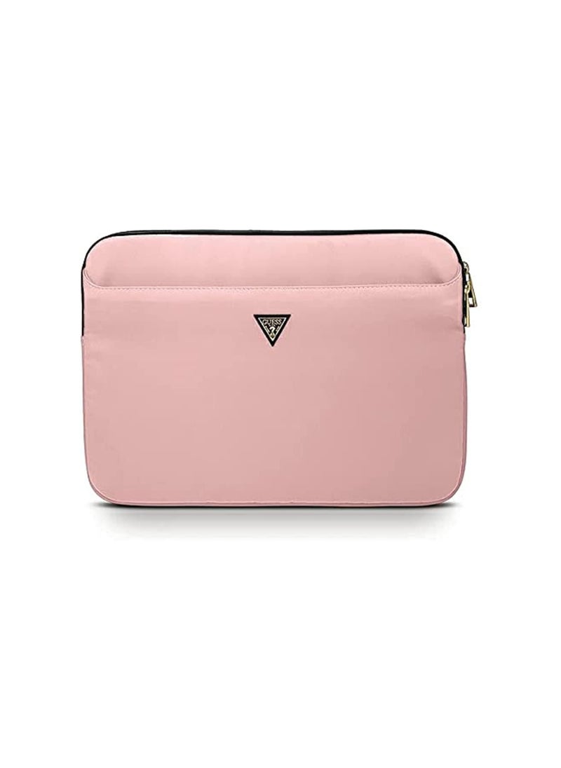 GUESS Nylon Computer Sleeve With Metal Triangle Logo 13inch - Light Pink 