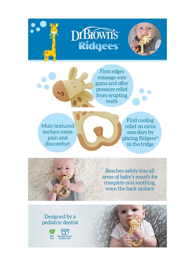 Dr. Brown’s Massaging Ridgees Teether, BPA Free 3m+, Giraffe - Image 3