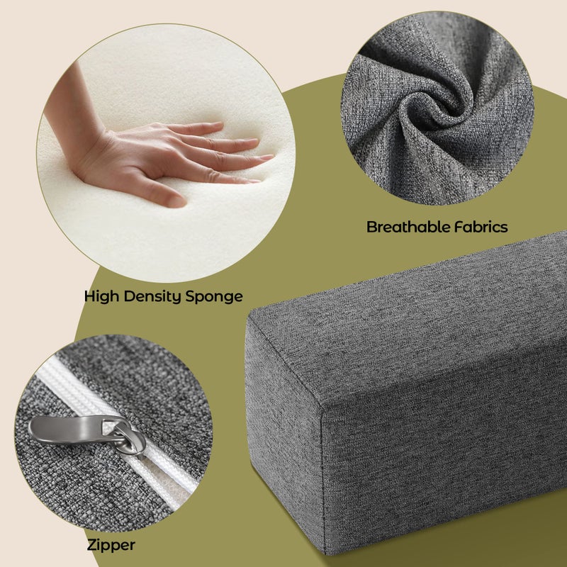 DEEPSHARK Bed Gap Filler for Twin/XL Mattress, High-Density 45D Sponge, Removable and Washable Cover, Mattress Extender Filler for Headboard Gap, Bed Space Crack, Wall(39"Ã—4"Ã—6", Twin/XL) - Image 5