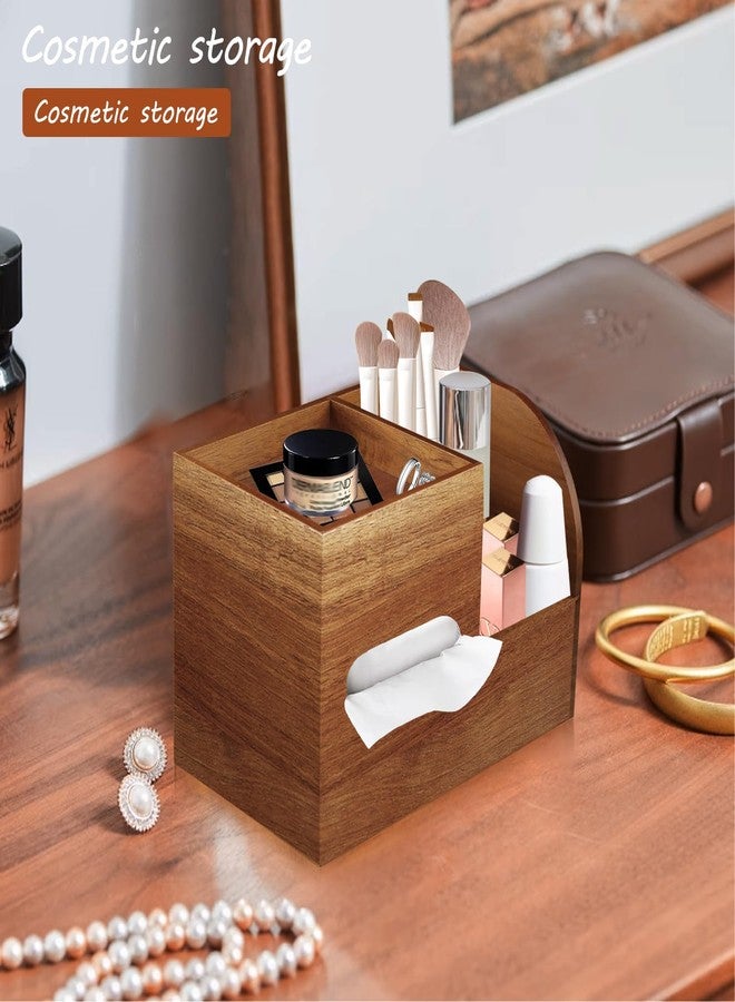 BIBELUN Wood Tissue Box Cover with Storage Tray,Decorative Cube Tissue Box Holder,Modern Facial Paper Organizer with Remote Control Holder for Bathroom,Vanity Countertop,End Table,NightStand,Home,Office - Image 4