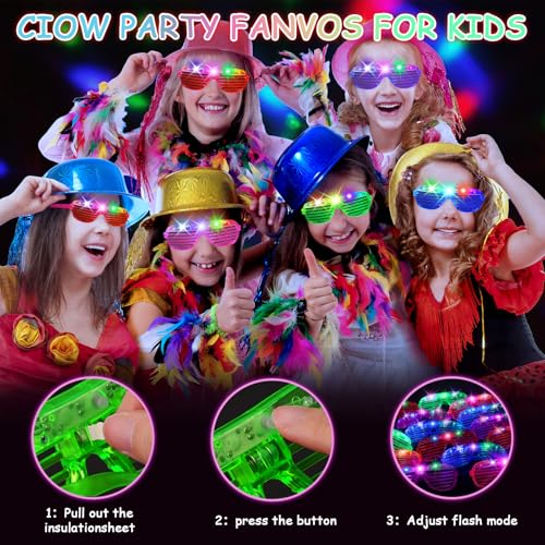 OLUPP 84 PCS LED Glasses 5 Colors Light Up Glasses with 3 Light Modes Glow in The Dark Party Supplies Glow Glasses for Rave PartyWedding Birthday Concert New Year Carnival - Image 5