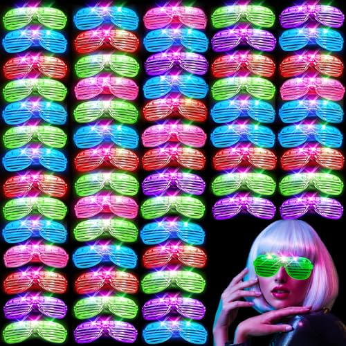 OLUPP 84 PCS LED Glasses 5 Colors Light Up Glasses with 3 Light Modes Glow in The Dark Party Supplies Glow Glasses for Rave PartyWedding Birthday Concert New Year Carnival - Image 1