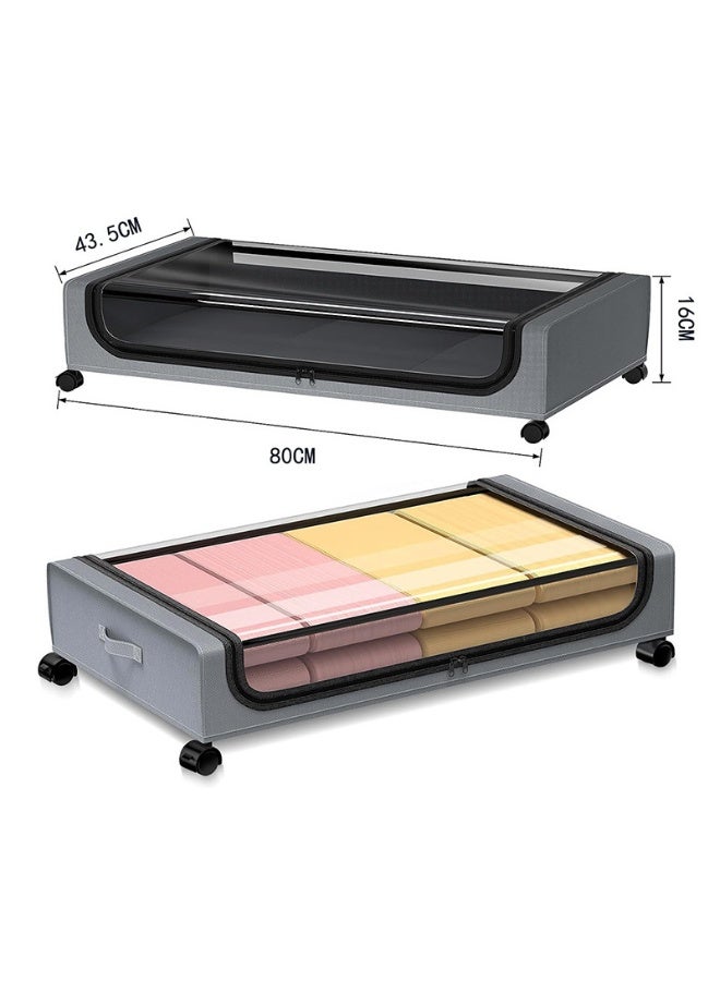 Under Bed Storage Box with Wheels – Metal Rolling Storage Container for Clothes, Bedding & Bedroom Organization - Image 3