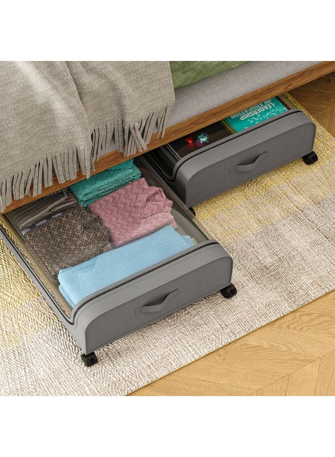 Under Bed Storage Box with Wheels – Metal Rolling Storage Container for Clothes, Bedding & Bedroom Organization - Image 4