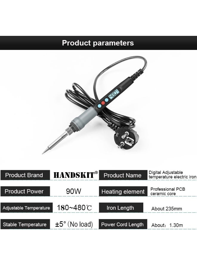 HANDSKIT 90W Constant Temperature Electric Soldering Iron 180~480℃ Temperature Adjustable Electric Iron LCD Digital Display ℃/℉ Conversion Electric Iron - Image 5