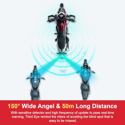 INNOVV ThirdEYE Motorcycle Blind Spot System with Voice and Indicators Alert, Waterproof Moto Assistant System, Detect Hazards from Side & Rear Line for Motorcycle/Bicycle/E-Bike(Mirror Version) - Image 5