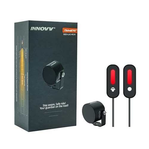 INNOVV ThirdEYE Motorcycle Blind Spot System with Voice and Indicators Alert, Waterproof Moto Assistant System, Detect Hazards from Side & Rear Line for Motorcycle/Bicycle/E-Bike(Mirror Version) - Image 1