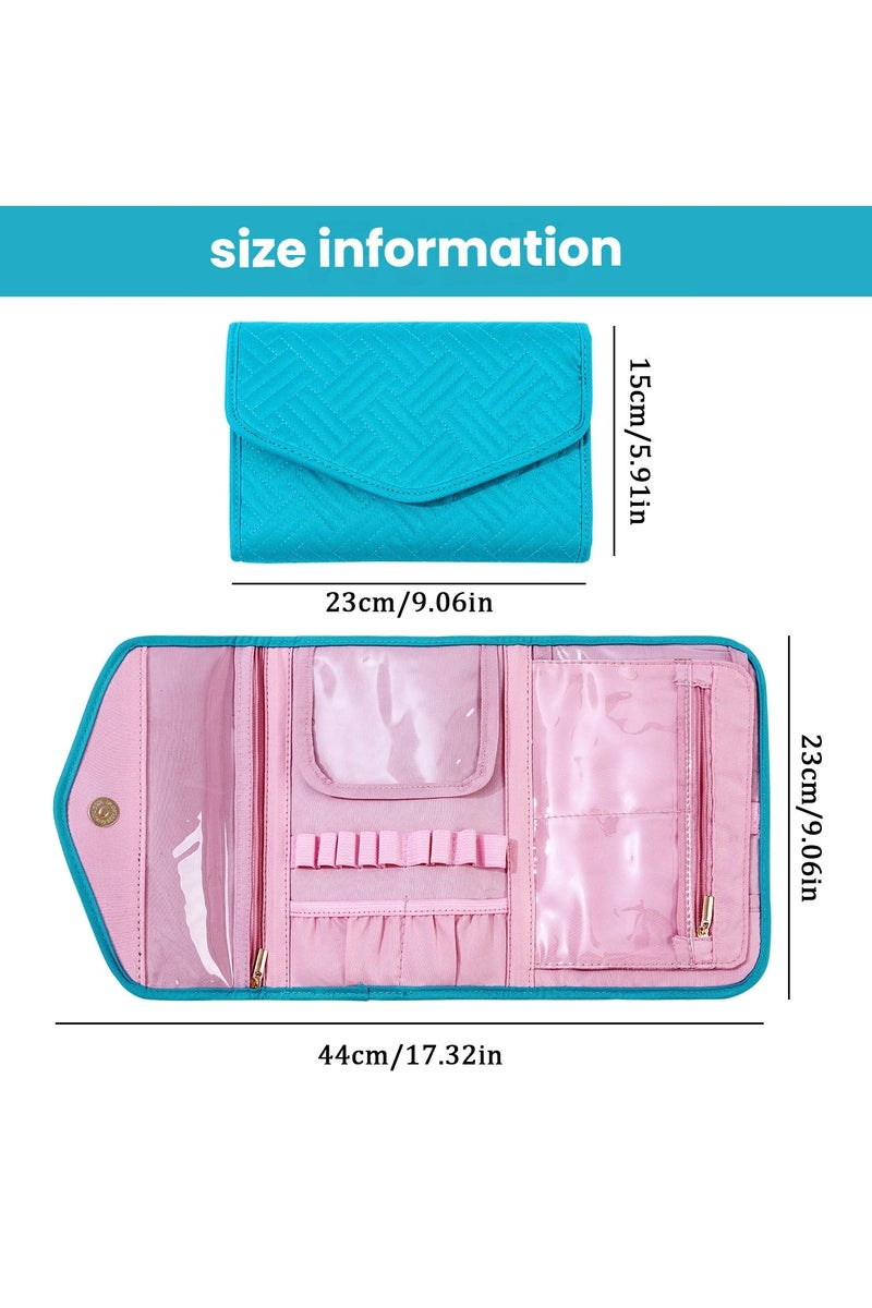 عام حقيبة تخزين كروشيه منزلية جديدة، محمولة ومتعددة الوظائف، مخصّصة لأدوات الحياكة، مع مشبك علامات وقسم مخصوص لإبر الكروشيه. - Image 2