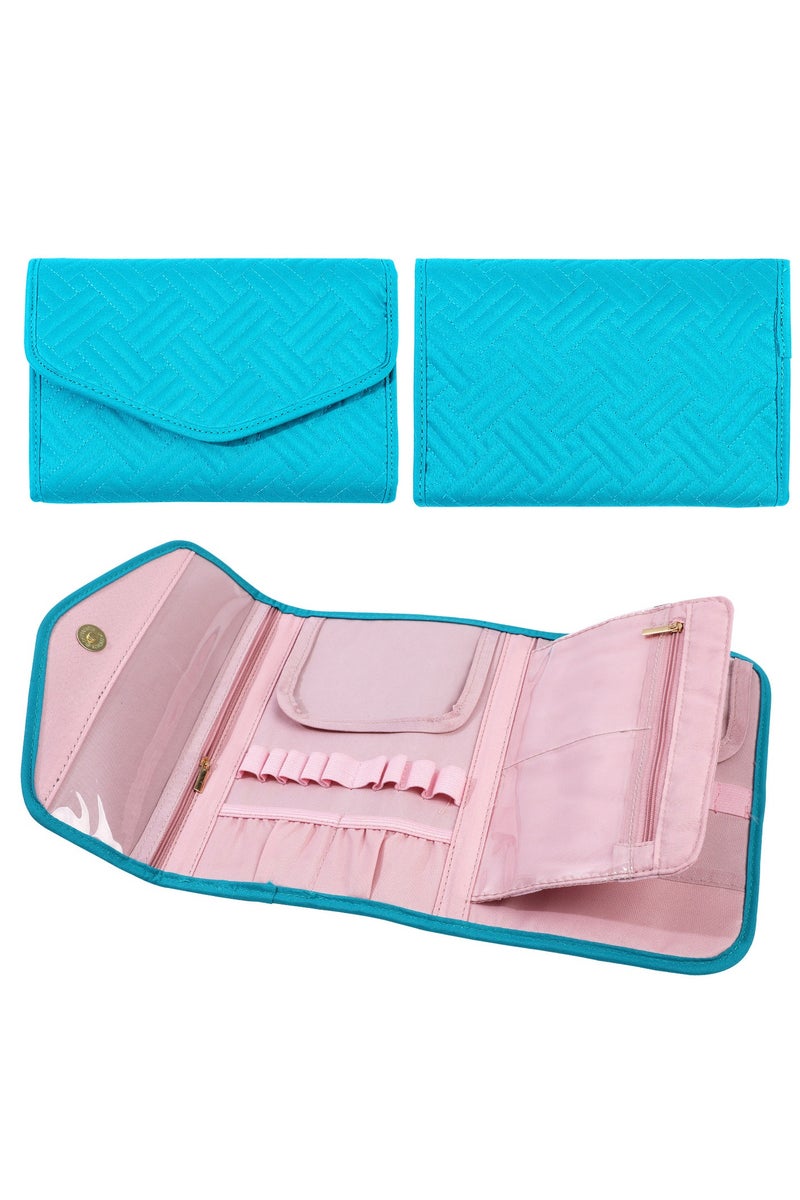 عام حقيبة تخزين كروشيه منزلية جديدة، محمولة ومتعددة الوظائف، مخصّصة لأدوات الحياكة، مع مشبك علامات وقسم مخصوص لإبر الكروشيه. - Image 1