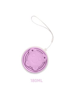 Silicone Folding Cup Factory Wholesale Daily Necessities Silicone Retractable Cup Outdoor Portable Small Size Cartoon Water Cup-Color:Purple-Capacity:270ml-bear Head Cup Pearl Bag