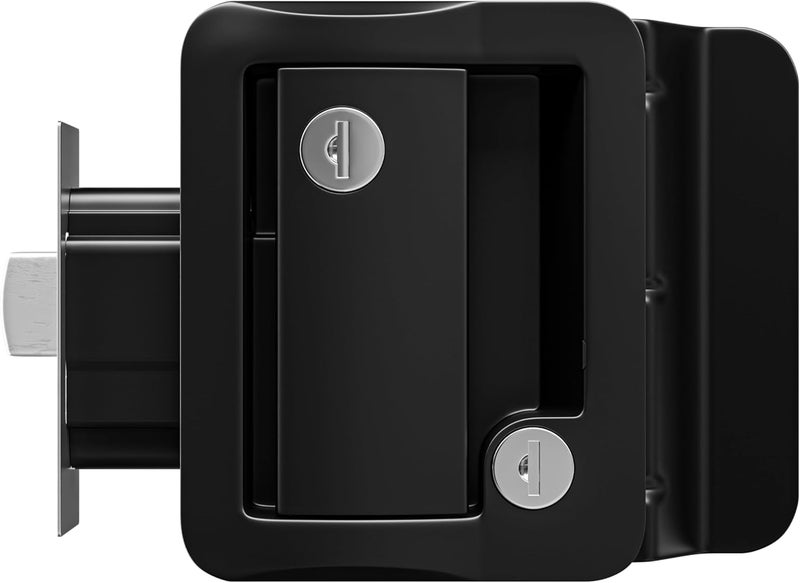 Leisure Locks RV Travel Trailer Entry Door Polar Black Paddle Deadbolt - Image 4