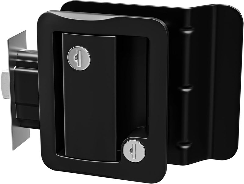 Leisure Locks RV Travel Trailer Entry Door Polar Black Paddle Deadbolt - Image 2