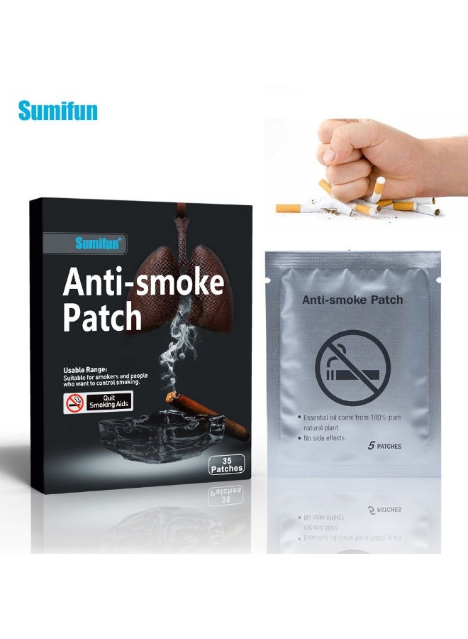 Sumifun Quit Smoking Patches - 35 Long-Lasting Nicotine Patches for Smoking Cessation, Scientific Stop Smoking Aid Helps Clear Lungs & Control Tobacco Cravings - Image 1