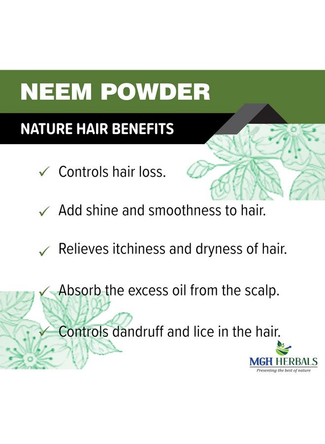 MGH Herbals 100% Natural Neem Powder Ideal For Face, Skin And Hair (200 Grams) | Anti-Pimple And Anti-Bacterial | Chemical Free Hair Cleanser For Healthy Hair And Skin  - Image 3