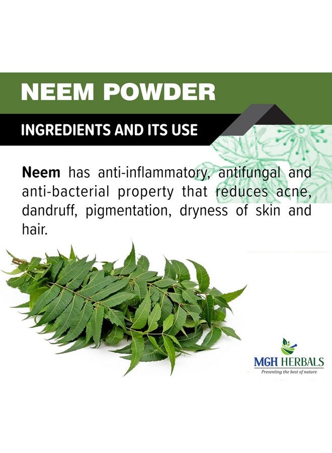 MGH Herbals 100% Natural Neem Powder Ideal For Face, Skin And Hair (200 Grams) | Anti-Pimple And Anti-Bacterial | Chemical Free Hair Cleanser For Healthy Hair And Skin  - Image 5