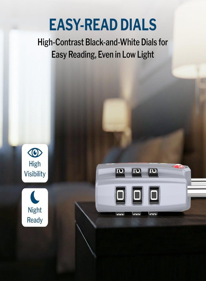 Forge Luggage Locks TSA Approved 4 Pack 4 Colors, Small Combination Lock with Zinc Alloy Body, Open Alert, Easy Read Dials, for Travel Suitcase, Bag, Backpack, Lockers. - Image 5