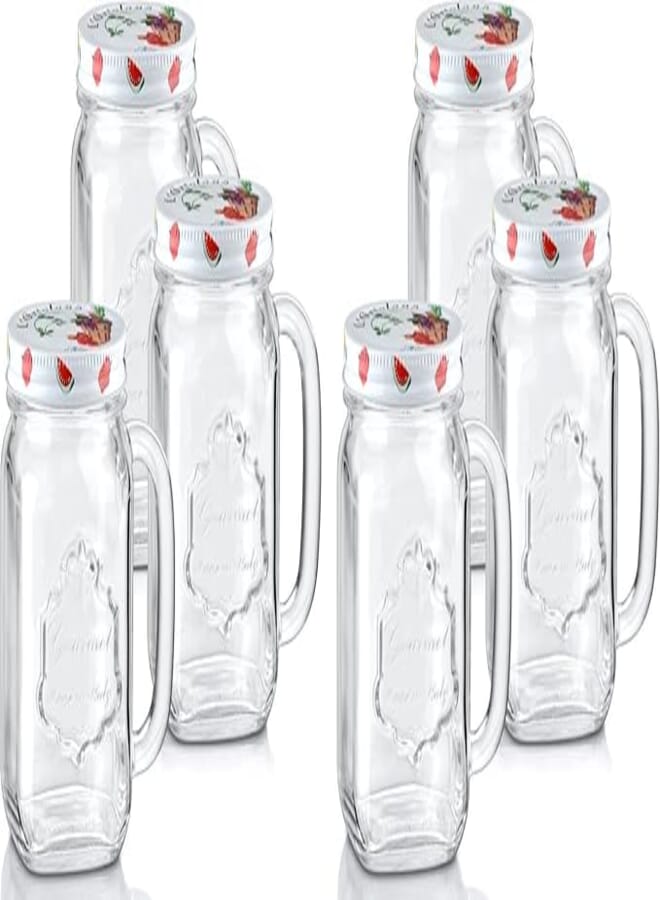 Borgonovo drinking jars country set-white lid, 480 c.c, set of 6