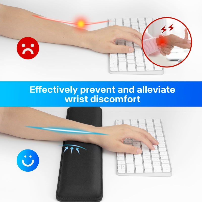 Yolanda Keyboard Wrist Rest/Pad - Cooling Gel - Stitched Edges - Keyboard Accessory,Ergonomic,Black - Image 4