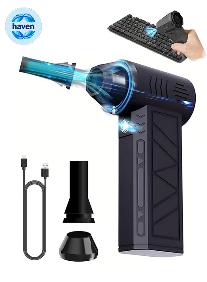 HAVEN Jet Dry Mini Blower, 130000 RPM Electronic Air Blower, Super Jet Fan Adjustable Speeds and Rechargeable, Cordless Jet Blower Car Dryer with Large Battery, Outdoor Cleanning Device - Image 1