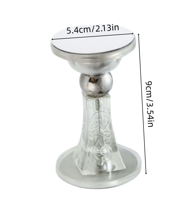 مجموعة من مُثبّتات الأبواب المغناطيسية الطويلة الشفافة - مجموعة واحدة - كوب شفط للأبواب بقاعدة للتركيب على الجدران والأرضيات - تركيب سهل بدون حفر - قوي ومتين. - Image 4