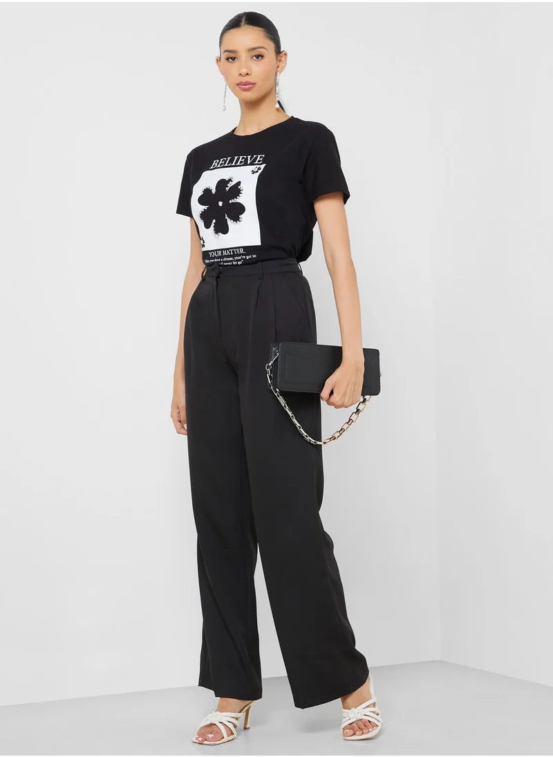 جينجر Crew Neck Embellished T-Shirt