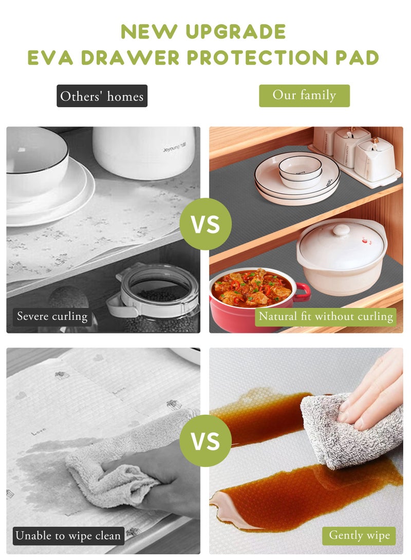 HomarKet Shelf Liner 3 Rolls 150x45cm  Non-Slip Non-Adhesive Drawer Liner EVA Clear Cupboard Cabinet Pad Mat for Kitchen Cabinet,Shelves, Refrigerator, Storage, Desks  - Image 4
