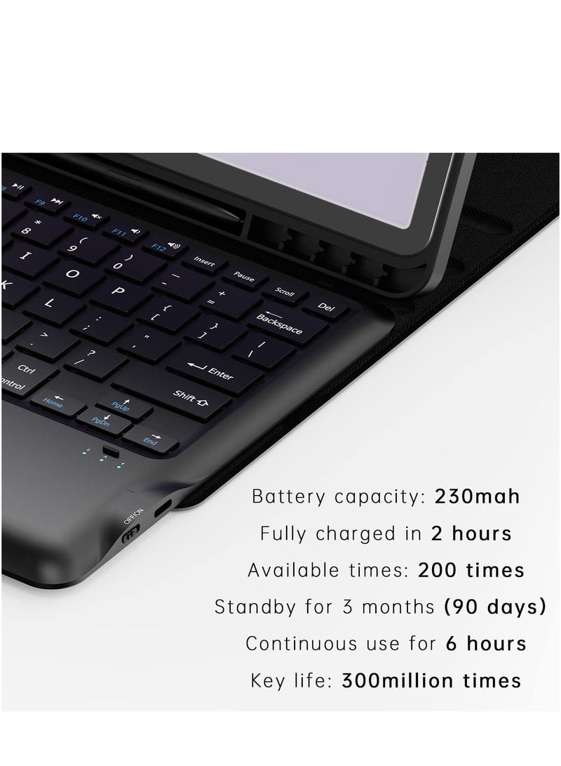 Keyboard Case for Samsung Galaxy Tab S7 FE 12.4" 2021  Smart Wireless Waterproof Detachable Magnetic Tablet Trackpad Keyboard Cover for S7 FE SM-T730/T736 with S Pen Holder (Black)… - Image 2