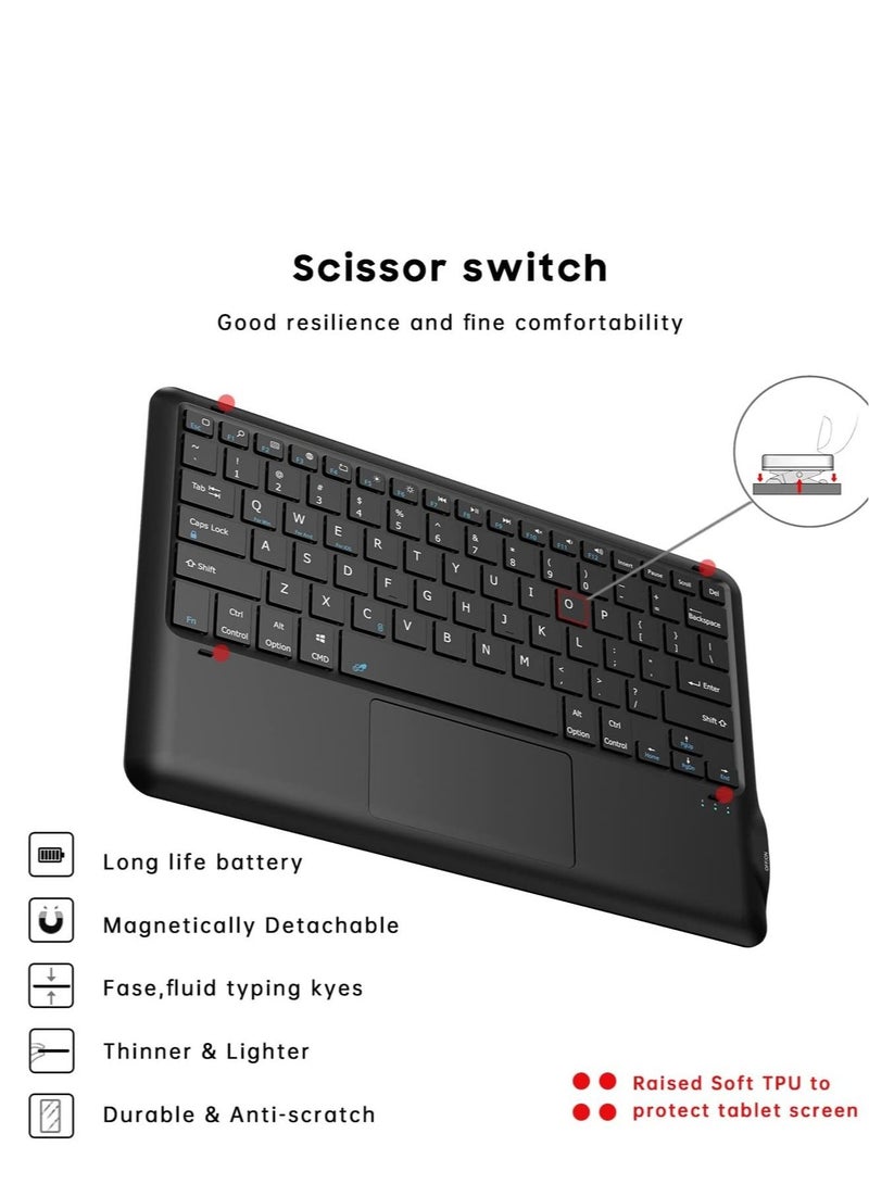 Keyboard Case for Samsung Galaxy Tab S7 FE 12.4" 2021  Smart Wireless Waterproof Detachable Magnetic Tablet Trackpad Keyboard Cover for S7 FE SM-T730/T736 with S Pen Holder (Black)… - Image 5