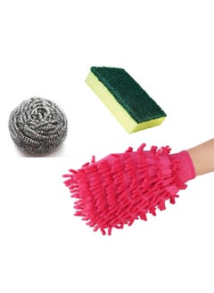 SINCO Utility World Scrub Sponges, Steel Scrubbers Pad and Cleaning Hand Duster - Pack of 3  - Image 1