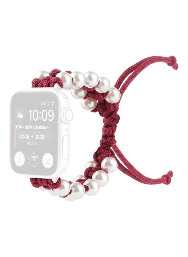 NIBEMINENT Umbrella Rope Replacement Watchbands For Apple Watch Series 7 45mm / 6 & Se 5 4 44mm 3 2 1 42mm Red - Image 1