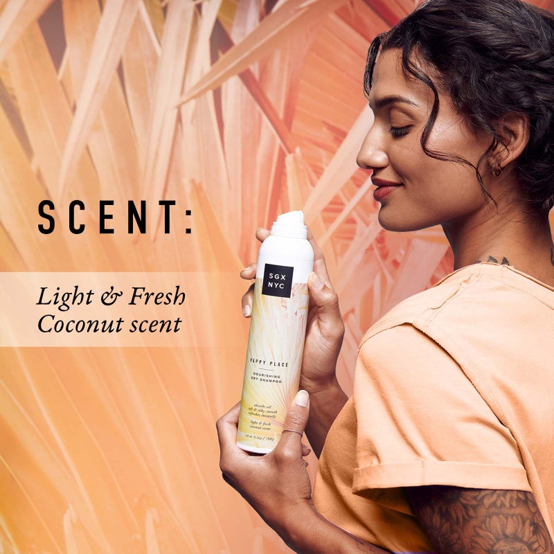 SGX NYC Happy Place Nourishing Dry Shampoo - Styling Vegan Dry Shampoo with Pro-Vitamin B5 and Biotin - Refreshing Coconut Scent - 6.5 oz - Image 5