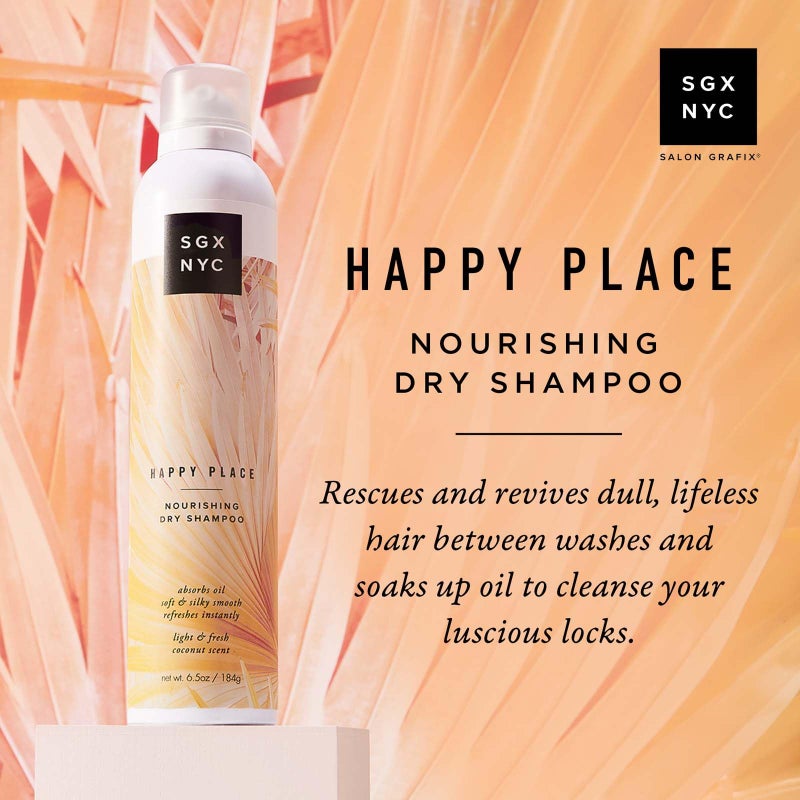 SGX NYC Happy Place Nourishing Dry Shampoo - Styling Vegan Dry Shampoo with Pro-Vitamin B5 and Biotin - Refreshing Coconut Scent - 6.5 oz - Image 2