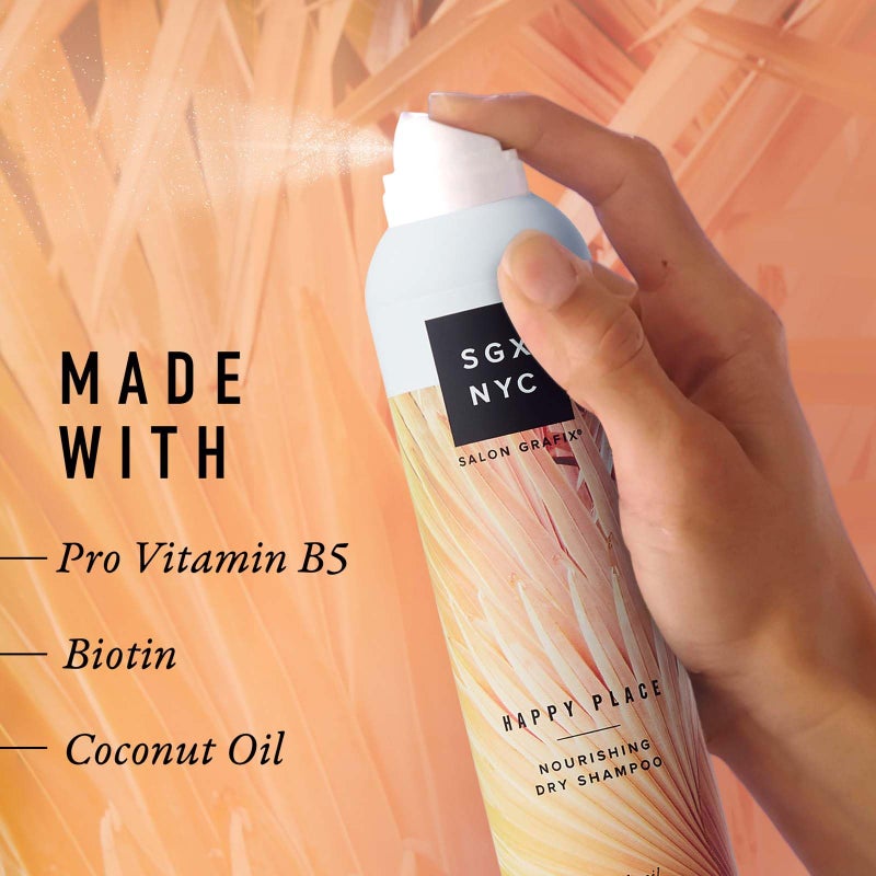 SGX NYC Happy Place Nourishing Dry Shampoo - Styling Vegan Dry Shampoo with Pro-Vitamin B5 and Biotin - Refreshing Coconut Scent - 6.5 oz - Image 4