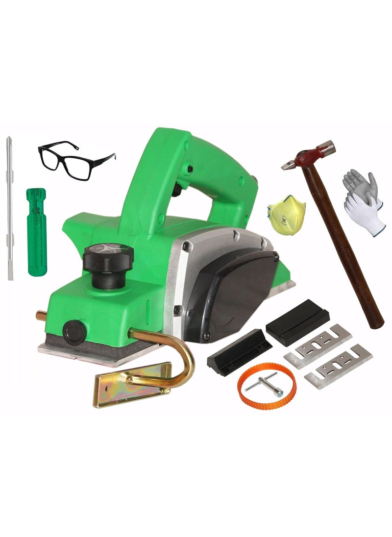 Digital Craft Digital Craft Wood Planer 1400W Machine of Carpentry HighPower MultiFunction Electric Planer Professional Woodworking Machine 82mm Electric Planer MachineHammer 200 gm6Inch 2 In 1 Screw Driver  - Image 1