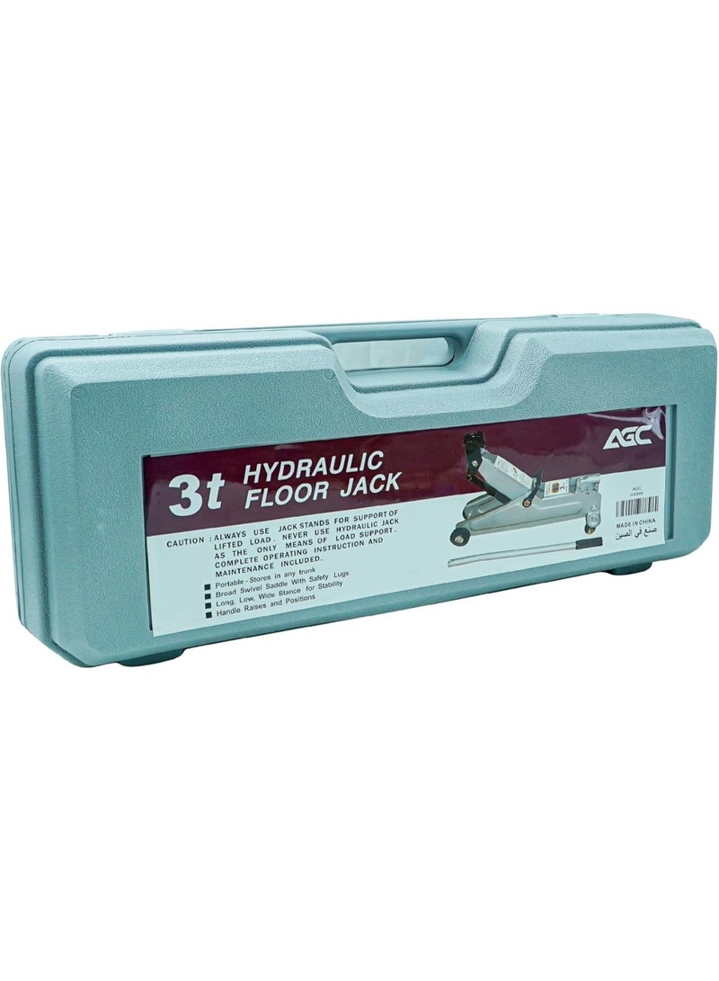 اي جي سي رافعة أرضية هيدروليكية سعة 3 أطنان مع حقيبة حمل، رافعة سيارات شديدة التحمل ومنخفضة الارتفاع، عجلات دوارة 360 درجة لسهولة المناورة، رافعة فولاذية كبيرة الحجم لرفع السيارات وسيارات الدفع الرباعي والشاحنات الخفيفة - JK10006 - Image 3