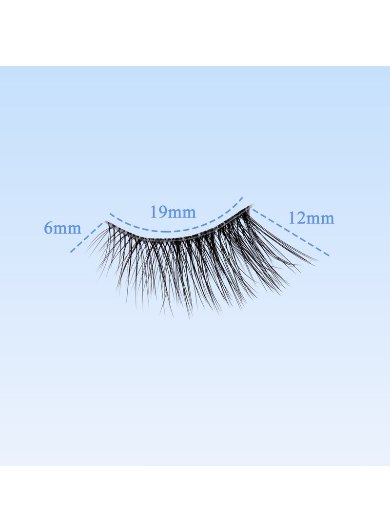 Generic 5 Pairs False Lashes, Crisscross Multi-layers False Eyelashes, Natural Look Cat Eye Half Lashes Wispy Fluffy Faux Mink  - Image 3
