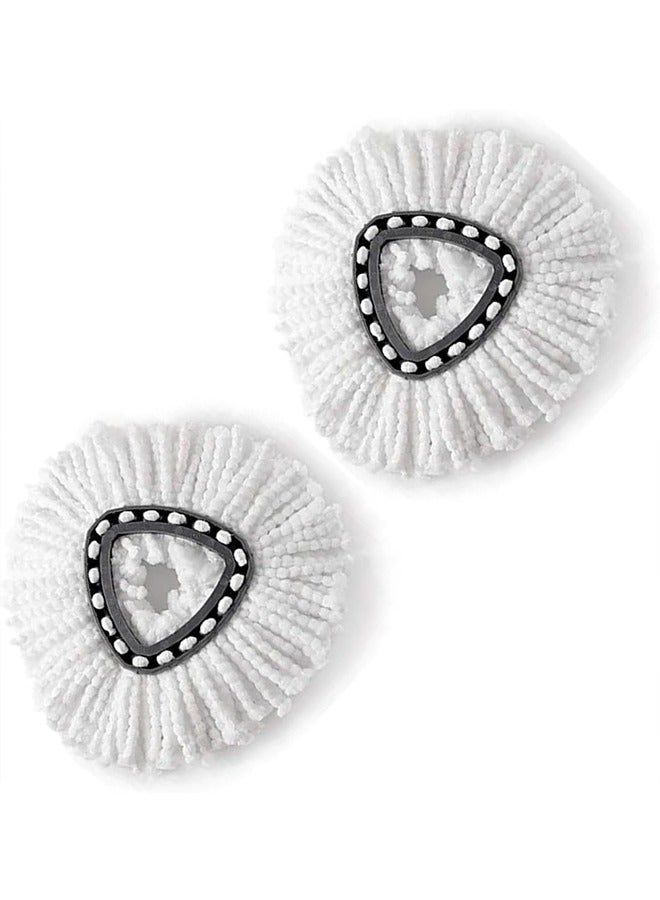 Spin Mop Heads Replacement - Easy Wring Spin Mop Replace Head for Floor Cleaning, Triangle Shape (2-Pack, White) - Image 1