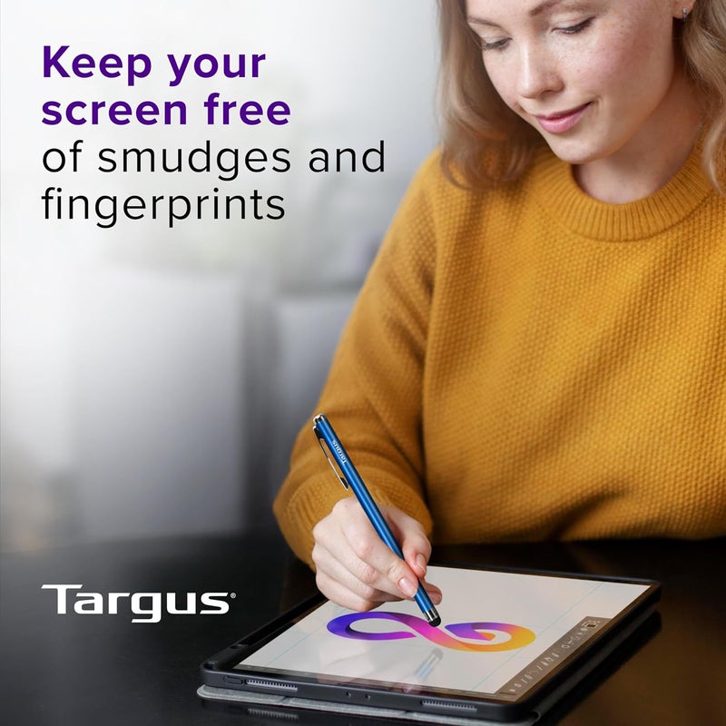 targus Slim Stylus Pen for Tablets, iPad, Smartphones and Touchscreen Devices, Metallic Blue - Slim Durable Rubber Tip (AMM1203US) - Image 3