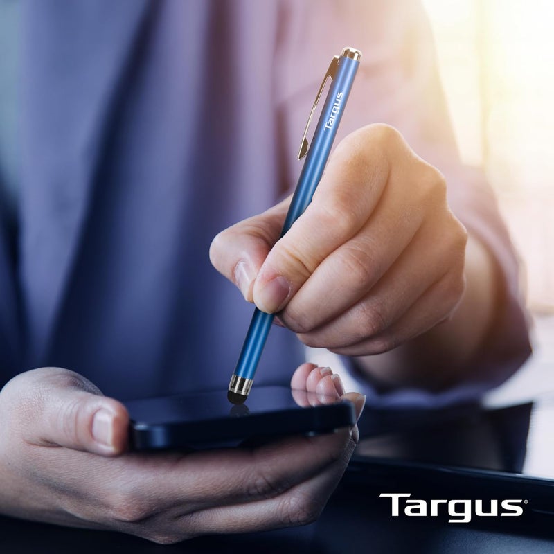 targus Slim Stylus Pen for Tablets, iPad, Smartphones and Touchscreen Devices, Metallic Blue - Slim Durable Rubber Tip (AMM1203US) - Image 4