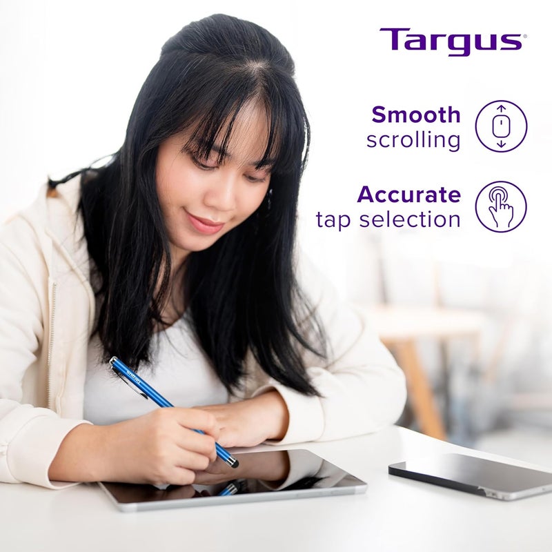 targus Slim Stylus Pen for Tablets, iPad, Smartphones and Touchscreen Devices, Metallic Blue - Slim Durable Rubber Tip (AMM1203US) - Image 2
