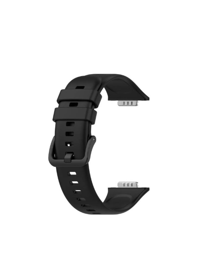 Classic Silicone Watch Strap Band for Watch Fit 2 Soft Silicone Rubber Strap Black - Image 2