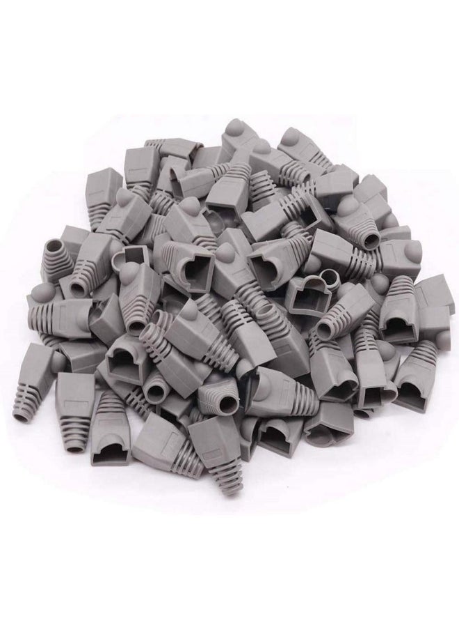 Royal Apex Royal Apex Ethernet RJ45 Cable Connector Boots Silicon Cover Strain Relief Boots CAT5 CAT5E CAT6 CAT6E (Grey - Pack of 100)  - Image 1