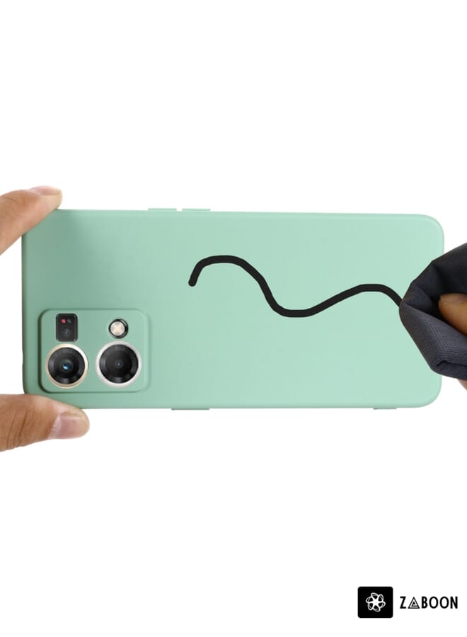 Green Tiger For OPPO Reno 7 4G Global/F21 Pro 4G Pure Color Liquid Silicone Shockproof Full Coverage Phone Case(Green) - Image 5