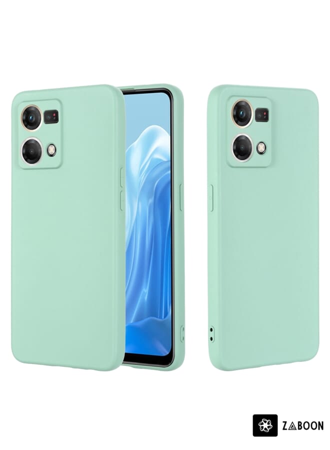 Green Tiger For OPPO Reno 7 4G Global/F21 Pro 4G Pure Color Liquid Silicone Shockproof Full Coverage Phone Case(Green) - Image 2