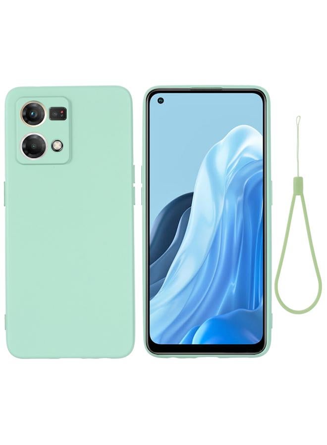 Green Tiger For OPPO Reno 7 4G Global/F21 Pro 4G Pure Color Liquid Silicone Shockproof Full Coverage Phone Case(Green) - Image 1
