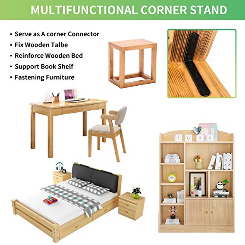Emeroll 20 PCS L Corner Brace Heavy Duty Shelf Brackets 4 x 3 Inch L Joint Angle Brackets Shelf Support Corner Braces for Shelves, Furniture Cabinet Bookshelf with Screws - Image 4