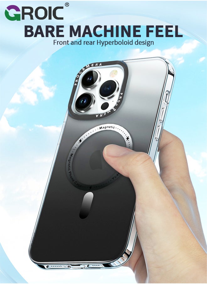 GROIC - iPhone 15 Pro Max Case Gradient Black Magnetic Case for 15 Pro Max Compatible with Magsafe Frosted Texture Case for Women, Shockproof Slim Phone Case for 15 Pro Max 6.7 Inch - Image 1