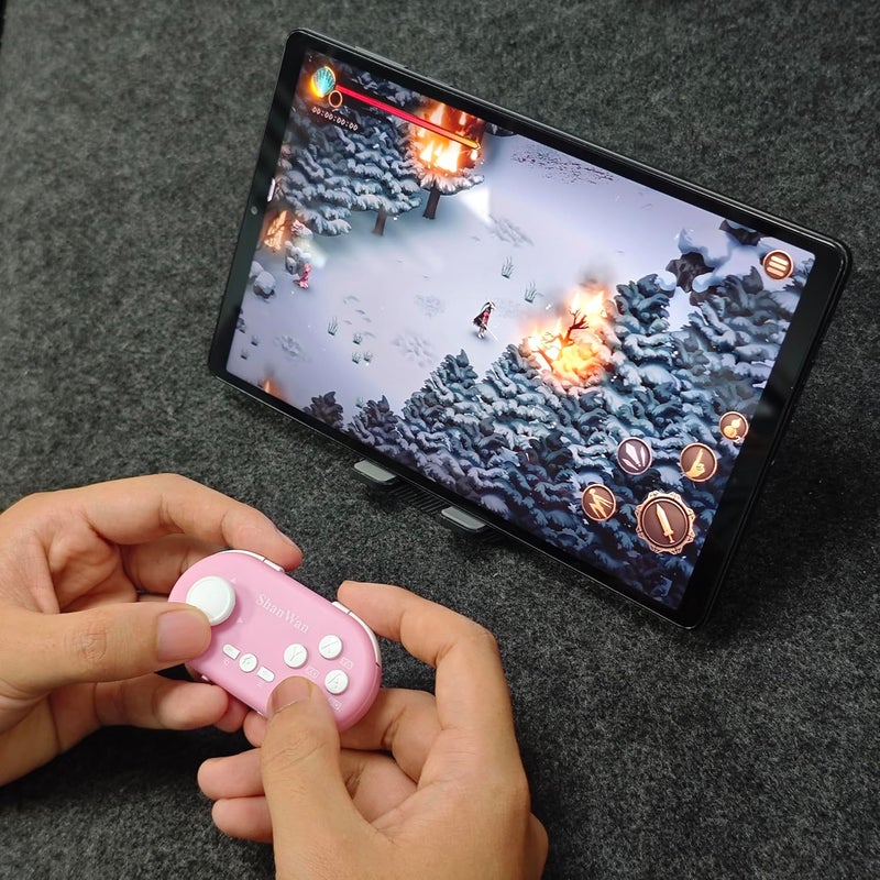 شانوان وحدة تحكم ألعاب بلوتوث من شانوان بحجم سلسلة مفاتيح مصغرة لـ Switch و Windows و Android و iOS و PS4 (وردي) - Image 3