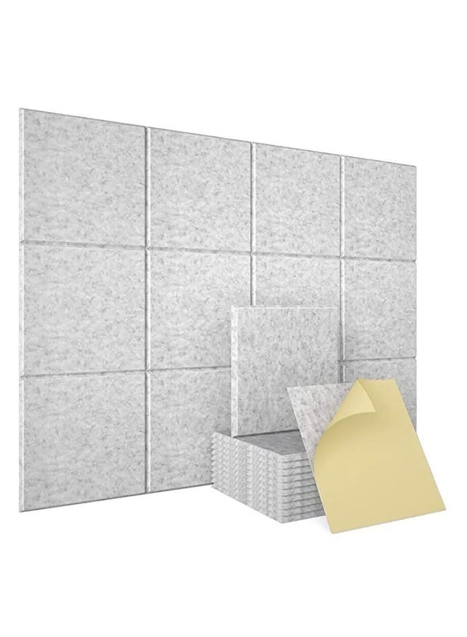 Arabest 12 Pack Large Felt Bulletin Board 30x30 cm Board Alternative with 60 Safe Removable Adhesive Tabs, Cork Boards for Walls Cork Board for Home Office Classroom Pin Board (Light Grey) - Image 1