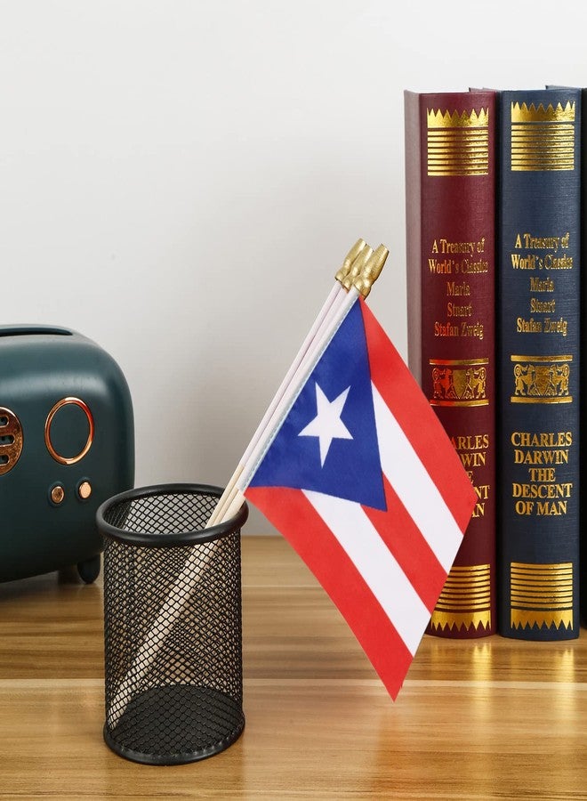Lebei Puerto Rico Flag Mini Small Puerto Rican Handheld Stick Flags 4x6 Inch 12 Pack - Image 4